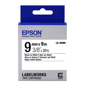 Taśma Epson LK-3WBN 9 mm x 9 m / do drukarek Epson LabelWorks 