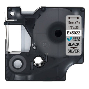 Taśma Specmark D1-45022 12 mm x 7 m / srebrna / czarny nadruk / do drukarek DYMO D1