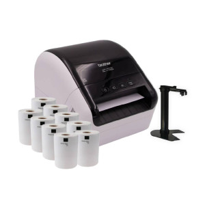 Drukarka etykiet Brother QL-1100c 300dpi / do 103,6mm / PC / Mac / USB / z 10 szt. rolek etykiet + uchwyt w zestawie