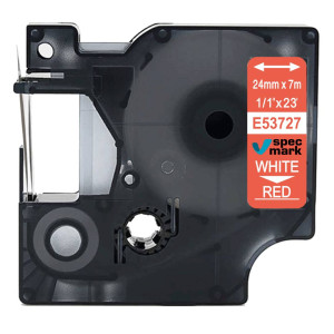 Taśma Specmark D1-53727 24 mm x 7 m / czerwona / biały nadruk / do drukarek DYMO D1
