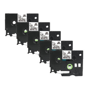 Taśma Specmark TZe-221 9 mm x 8 m / do drukarek Brother P-touch / zestaw 5 szt.