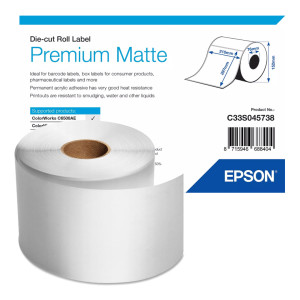 Etykiety Epson C33S045738 210 x 297 mm 200 szt. / matte premium / do drukarek Epson ColorWorks 