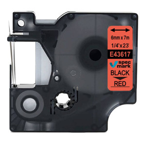 Taśma Specmark D1-43617 6 mm x 7 m / czerwona / czarny nadruk / do drukarek DYMO D1