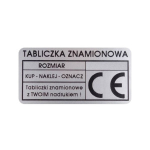 Tabliczka znamionowa srebrna poliestrowa 55 x 35 mm 250 szt. 