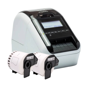 Drukarka etykiet Brother QL-820NWBc 300 dpi / do 62 mm / PC / Mac / USB / BT / Wi-Fi / Ethernet / MFI / AirPrint / z 2 szt. taśm w zestawie 