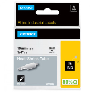 Rurka termokurczliwa DYMO Rhino 18057 19 mm x 1,5 m ø4,6 - 8,7 mm / do drukarek DYMO D1 