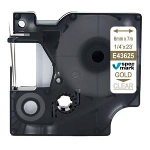Taśma Specmark D1-43625 6 mm x 7 m / przezroczysta / złoty nadruk / do drukarek DYMO D1