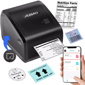 Drukarka etykiet AIMO D550 Pro / 203 dpi / do 115 mm / PC / Mac / iOS / Android / USB / BT / Ethernet 