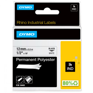 Taśma poliestrowa DYMO Rhino 18483 12 mm x 5,5 m / do drukarek DYMO D1 