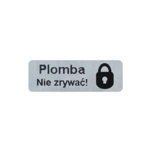 Etykieta plomba void Specmark 57 x 43 mm 250 szt. / srebrna matowa / czarny nadruk / gilza fi40 