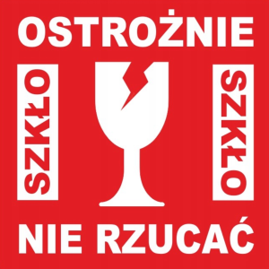 Etykiety termiczne Specmark 55 x 55 mm 1000 szt. / ostrzegawcze / OSTROŻNIE SZKŁO / gilza fi40 