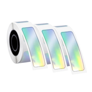 Etykiety Phomemo DP1240-100LS-3 12 x 40 mm 100 szt. / papierowe /laserowe srebrne / czarny nadruk / do drukarki D30 / zestaw 3 szt. 