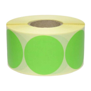 Etykiety termiczne Specmark fi 30 mm 2000 szt. / papierowe / okrągłe / zielone / gilza fi40 