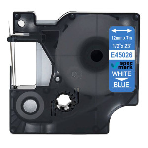 Taśma Specmark D1-45026 12 mm x 7 m / niebieska / biały nadruk / do drukarek DYMO D1