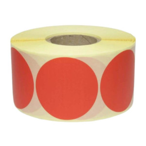 Etykiety termiczne Specmark fi 30 mm 2000 szt. / papierowe / okrągłe / czerwone / gilza fi40 