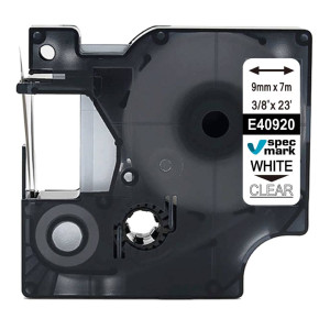 Taśma Specmark D1-40920 9 mm x 7 m / przezroczysta / biały nadruk / do drukarek DYMO D1