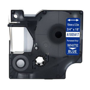 Taśma winylowa Specmark Rhino 1805417 19 mm x 5,5 m/ niebieska / biały nadruk / do drukarek DYMO D1