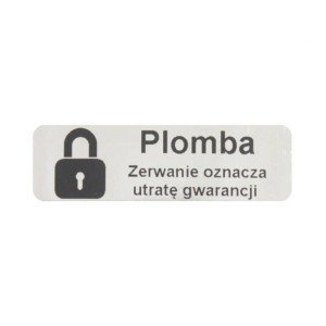 Etykieta plomba void Specmark 15 x 5 mm 250 szt. / srebrna lustrzana / czarny nadruk / gilza fi40 