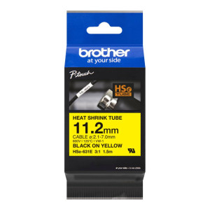 Rurka termokurczliwa Brother Hse-631E 11,2 mm x 1,5 m 2,1 - 7,0 mm / żółta / czarny nadruk / do drukarek Brother P-touch
