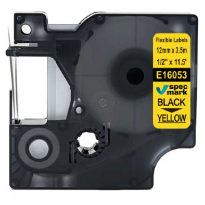 Taśma elastyczna Specmark D1 16053 12 mm x 3,5 m / żółta / czarny nadruk / do drukarek DYMO D1