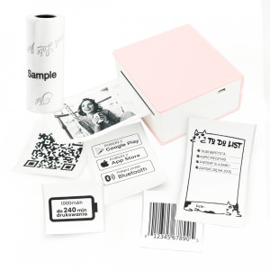 Mini drukarka etykiet Phomemo M02 różowa 203 dpi / do 53 mm / PC / Smartfon / BT 
