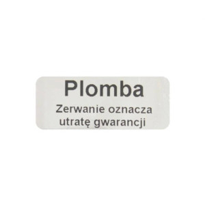 Etykieta plomba void Specmark 57 x 43 mm 250 szt. / srebrna lustrzana / czarny nadruk / gilza fi40 