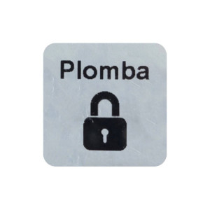 Etykieta plomba void Specmark 16 x 16 mm 250 szt. / srebrna matowa / czarny nadruk / gilza fi40 