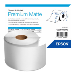 Etykiety Epson C33S045740 105 x 210 mm 282 szt. / matte premium / do drukarek Epson ColorWorks 