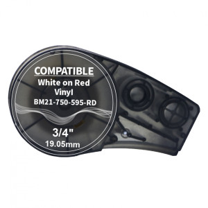 Taśma winylowa Specmark M21-750-595-RD 19,05 mm x 6,4 m / czerwona / biały nadruk / do drukarki Brady 