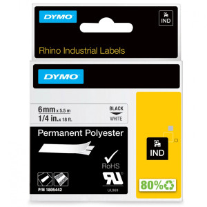 Taśma poliestrowa DYMO Rhino 1805442 6 mm x 5,5 m / do drukarek DYMO D1 