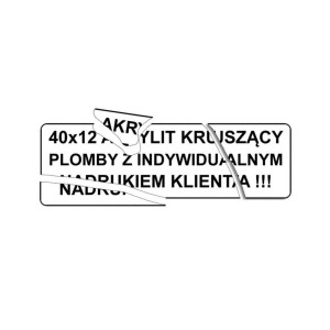 Etykieta plomba krusząca Specmark 40 x 12 mm 250 szt. / akrylit / gilza fi40 