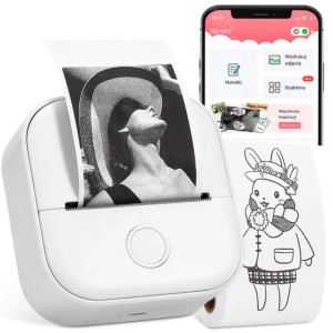 Mini drukarka etykiet Phomemo T02 biała 203 dpi / do 50 mm / Smartfon / BT 