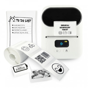 Mini drukarka etykiet Phomemo M110 biała 203 dpi / do 50 mm / PC / Mac / Smartfon / BT / USB 