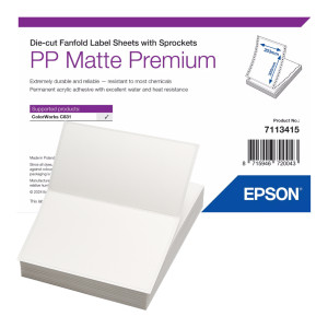 Etykiety składane Epson 7113415 203 x 305 mm 500 szt. / PP matte premium / do drukarek Epson ColorWorks 