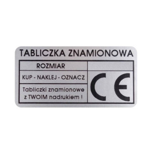 Tabliczka znamionowa srebrna poliestrowa 50 x 30 mm 250 szt. 