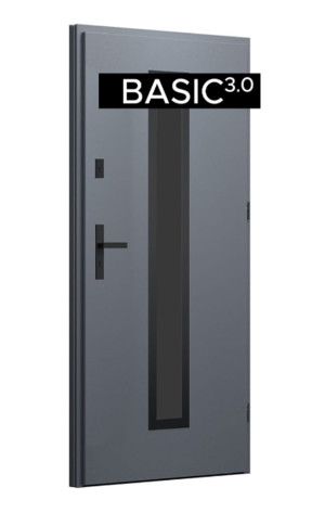 Drzwi zewnętrzne stalowe z przeszkleniem - Wikęd Basic 3.0 - wzór 12