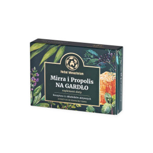 HERBAL MONASTERIUM Mirra i propolis na gardło bez cukru 24 tabletki - Studio Zielarskie