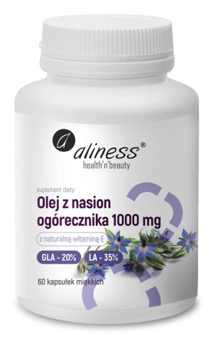 Aliness Olej z nasion ogórecznika 1000mg 60 kapsułek - Studio Zielarskie