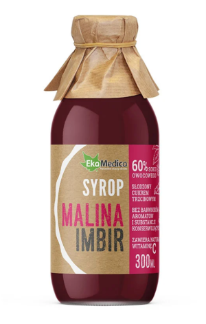 EKA MEDICA Malina Imbir syrop 300ml - Studio Zielarskie