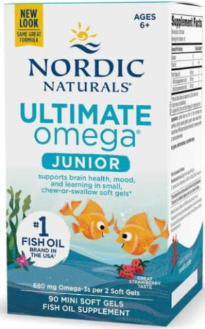 Nordic Naturals Ultimate omega junior strawberry 90 kpasułek - Studio Zielarskie