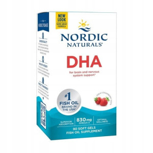 Nordic Naturals DHA 830 mg strawberry 90 kapsułek - Studio Zielarskie
