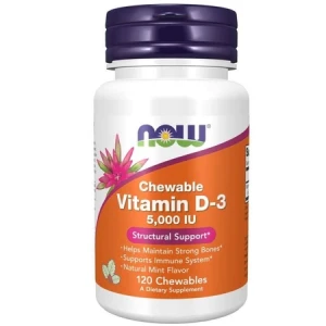 Now Foods Chewable Vitamin D-3 5000 IU 120 tabletek do żucia - Studio Zielarskie