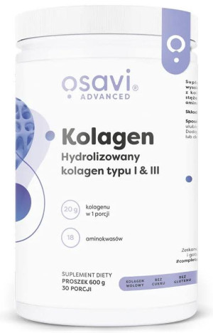 OSAVI Kolagen Typu I I III proszek 600g - Studio Zielarskie