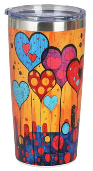 Kubek termiczny Prosty Modern Hearts - Studio Zielarskie