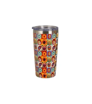 Kubek termiczny Prosty Squares with circles - Studio Zielarskie