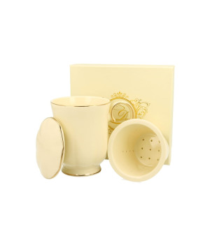 Ecru Kubek z zaparzaczem Clark Porcelana DUO - Studio Zielarskie