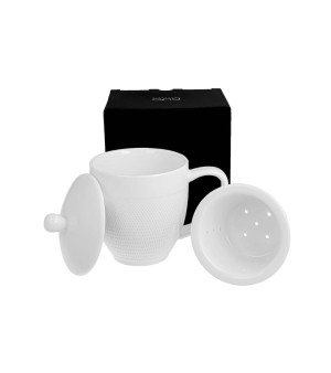 Kubek z zaparzaczem Diamond Porcelana DUO - Studio Zielarskie