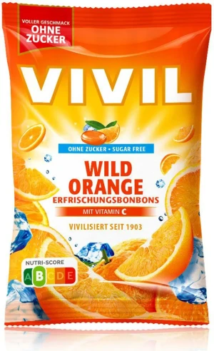 VIVILE Cukierki pomarańcza bez cukru 120g - Studio Zielarskie