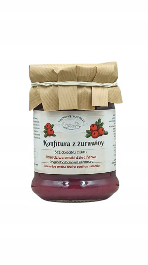 MALINOWE Konfitura z żurawiny bez cukru 270g - Studio Zielarskie