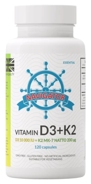NAVIGATOR Sunny D3 10tys+K2 200mcg 90 kapsułek - Studio Zielarskie